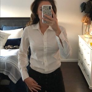 White button down J crew factory shirt.